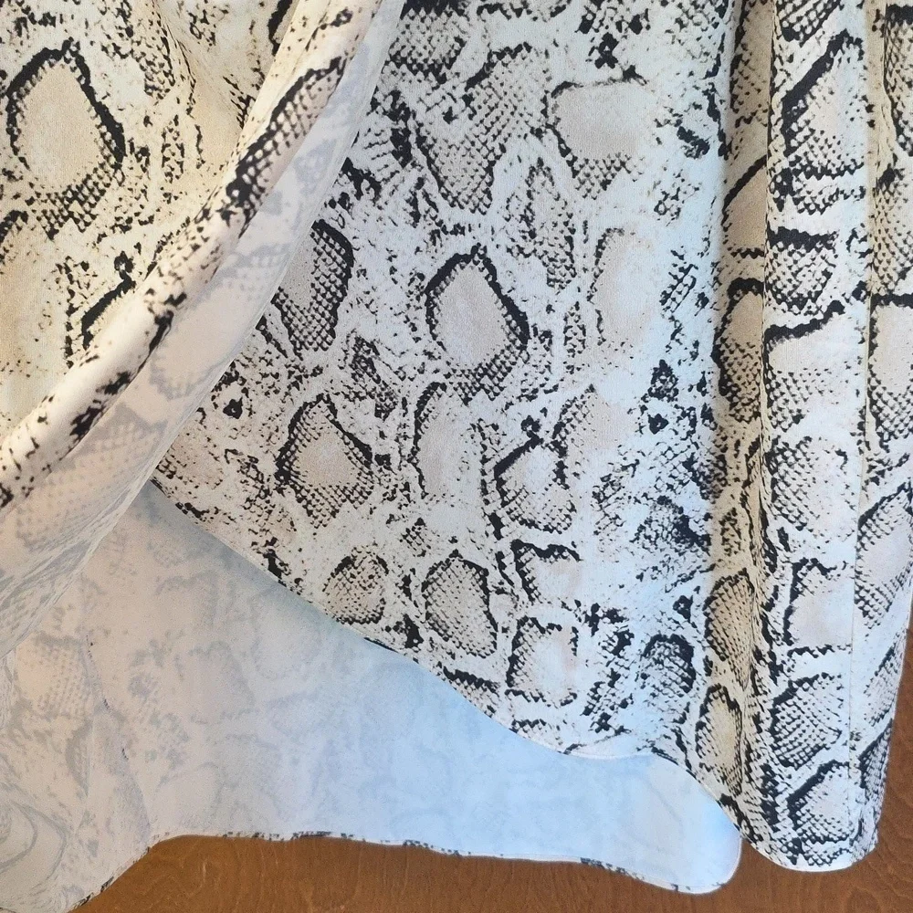 Snakeskin Faux Wrap Skirt